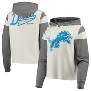 Add Detroit Lions Junk Food Women's Cropped Fleece Pullover Hoodie - White To Your NFL Collection