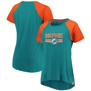 Add Miami Dolphins Fanatics Branded Women's Shining Victory T-Shirt - Aqua/Orange To Your NFL Collection