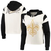 Add New Orleans Saints Junk Food Women's Cropped Fleece Pullover Hoodie - White To Your NFL Collection