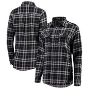 Add New Orleans Saints Antigua Women's Stance Flannel Button-Up Long Sleeve Shirt - Black/Gray To Your NFL Collection