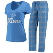 Add Detroit Lions Concepts Sport Women's Troupe V-Neck T-Shirt & Pants Sleep Set - Blue/Silver To Your NFL Collection