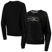 Add Seattle Seahawks DKNY Sport Women's Lauren Mesh Raglan Long Sleeve T-Shirt - Black To Your NFL Collection