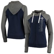 Add Los Angeles Rams G-III 4Her by Carl Banks Women's Linebacker Full-Zip Hoodie - Navy/Charcoal To Your NFL Collection