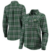 Add Green Bay Packers Antigua Women's Stance Flannel Button-Up Long Sleeve Shirt - Green/Gray To Your NFL Collection