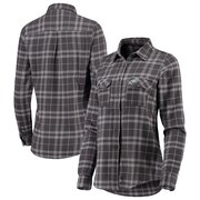 Add Philadelphia Eagles Antigua Women's Stance Flannel Button-Up Long Sleeve Shirt - Gray To Your NFL Collection