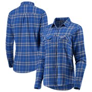 Add Buffalo Bills Antigua Women's Stance Flannel Button-Up Long Sleeve Shirt - Royal/Gray To Your NFL Collection