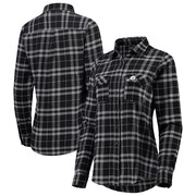 Add Pittsburgh Steelers Antigua Women's Stance Flannel Button-Up Long Sleeve Shirt - Black/Gray To Your NFL Collection