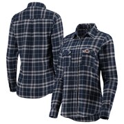 Add Chicago Bears Antigua Women's Stance Flannel Button-Up Long Sleeve Shirt - Navy/Gray To Your NFL Collection