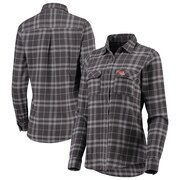 Add Cleveland Browns Antigua Women's Stance Flannel Button-Up Long Sleeve Shirt - Gray To Your NFL Collection