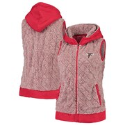 Add Atlanta Falcons Antigua Women's Fame Hooded Full-Zip Vest - Heathered Red To Your NFL Collection