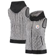 Add Pittsburgh Steelers Antigua Women's Fame Hooded Full-Zip Vest - Heathered Gray To Your NFL Collection