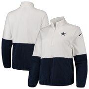 Add Dallas Cowboys Nike Women's Therma Fleece Half-Zip Pullover Jacket - White To Your NFL Collection