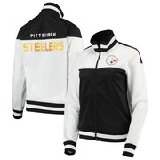 Add Pittsburgh Steelers G-III 4Her by Carl Banks Women's Face Off Raglan Full-Zip Track Jacket - White/Black To Your NFL Collection