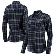 Add Los Angeles Rams Antigua Women's Stance Flannel Button-Up Long Sleeve Shirt - Navy/Gray To Your NFL Collection