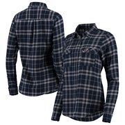 Add Houston Texans Antigua Women's Stance Flannel Button-Up Long Sleeve Shirt - Navy/Gray To Your NFL Collection