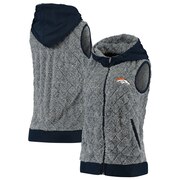 Add Denver Broncos Antigua Women's Fame Hooded Full-Zip Vest - Heathered Navy To Your NFL Collection