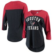 Add Houston Texans Hands High Women's In the Zone 3/4-Sleeve V-Neck T-Shirt - Navy/Red To Your NFL Collection