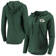 Add Green Bay Packers Touch by Alyssa Milano Women's Soaring V-Neck Pullover Hoodie - Green To Your NFL Collection