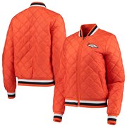 Add Denver Broncos G-III 4Her by Carl Banks Women's Goal Line Quilted Bomber Full-Zip Jacket - Orange To Your NFL Collection