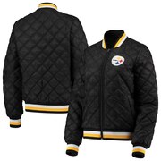 Add Pittsburgh Steelers G-III 4Her by Carl Banks Women's Goal Line Quilted Bomber Full-Zip Jacket - Black To Your NFL Collection