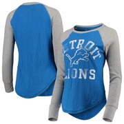 Add Detroit Lions Touch by Alyssa Milano Women's Waffle Raglan Long Sleeve T-Shirt - Light Blue/Gray To Your NFL Collection
