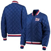 Add New York Giants G-III 4Her by Carl Banks Women's Goal Line Quilted Bomber Full-Zip Jacket - Royal To Your NFL Collection