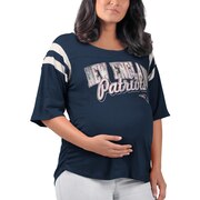 Add New England Patriots Touch by Alyssa Milano Women's Maternity Touchdown Half-Sleeve T-Shirt - Navy To Your NFL Collection