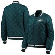 Add Philadelphia Eagles G-III 4Her by Carl Banks Women's Goal Line Quilted Bomber Full-Zip Jacket - Midnight Green To Your NFL Collection