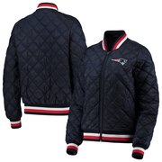 Add New England Patriots G-III 4Her by Carl Banks Women's Goal Line Quilted Bomber Full-Zip Jacket - Navy To Your NFL Collection