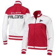 Add Atlanta Falcons G-III 4Her by Carl Banks Women's Face Off Raglan Full-Zip Track Jacket - White/Red To Your NFL Collection