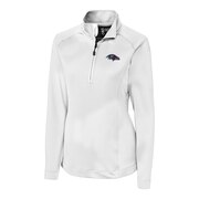 Add Baltimore Ravens Cutter & Buck Women's Americana Jackson Half-Zip Overknit Pullover Jacket - White To Your NFL Collection