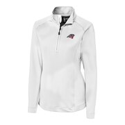 Add Carolina Panthers Cutter & Buck Women's Americana Jackson Half-Zip Overknit Pullover Jacket - White To Your NFL Collection