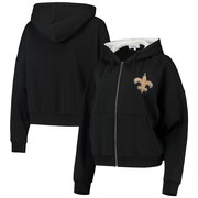 Add New Orleans Saints Touch by Alyssa Milano Women's Huddle Full-Zip Hoodie - Black To Your NFL Collection