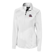 Add Cleveland Browns Cutter & Buck Women's Americana Jackson Half-Zip Overknit Pullover Jacket - White To Your NFL Collection