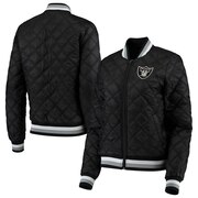 Add Oakland Raiders G-III 4Her by Carl Banks Women's Goal Line Quilted Bomber Full-Zip Jacket - Black To Your NFL Collection