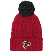 Add Atlanta Falcons Girls Youth Team Cable Cuffed Knit Hat with Pom - Red To Your NFL Collection