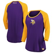 Add Minnesota Vikings Fanatics Branded Women's Time To Shine Raglan 3/4-Sleeve T-Shirt - Purple/Gold To Your NFL Collection