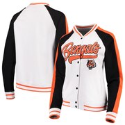 Add Cincinnati Bengals New Era Women's Varsity Full Snap Jacket - White/Black To Your NFL Collection