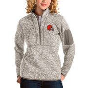 Add Cleveland Browns Antigua Women's Fortune Half-Zip Pullover Jacket - Oatmeal To Your NFL Collection