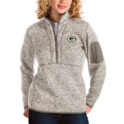 Add Green Bay Packers Antigua Women's Fortune Half-Zip Pullover Jacket - Oatmeal To Your NFL Collection