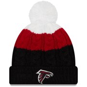 Atlanta Falcons New Era Women's Layered Up 2 Cuffed Knit Hat with Pom - White/Black