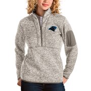 Add Carolina Panthers Antigua Women's Fortune Half-Zip Pullover Jacket - Oatmeal To Your NFL Collection