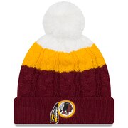 Add Washington Redskins New Era Women's Layered Up 2 Cuffed Knit Hat with Pom - White/Burgundy To Your NFL Collection