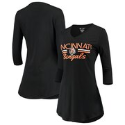 Add Cincinnati Bengals Concepts Sport Women's Duo Long Sleeve V-Neck Nightshirt - Black To Your NFL Collection