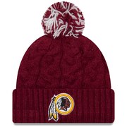 Add Washington Redskins New Era Women's Cozy Cable Cuffed Knit Hat - Burgundy To Your NFL Collection