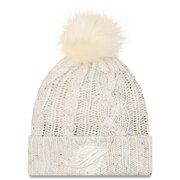 Miami Dolphins New Era Women's Cuffed Knit Hat with Fuzzy Pom - Cream