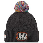 Add Cincinnati Bengals New Era Women's 2019 NFL Crucial Catch Cuffed Pom Knit Hat - Heather Gray To Your NFL Collection