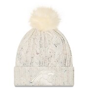Add Carolina Panthers New Era Women's Cuffed Knit Hat with Fuzzy Pom - Cream To Your NFL Collection