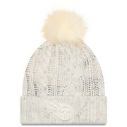 Women's New Era Cream Dallas Cowboys Cuffed Knit Hat with Fuzzy Pom