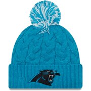 Add Carolina Panthers New Era Girls Youth Cozy Cable Cuffed Knit Hat with Pom - Blue To Your NFL Collection